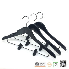 HH Black Clips réglables costume en bois cintres